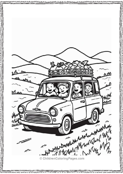 Rural Cars Happy Family Car On A Country Lane Free PDF Printable
