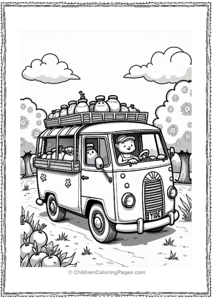 Rural Cars Quirky Van In An Orchard Free PDF Printable