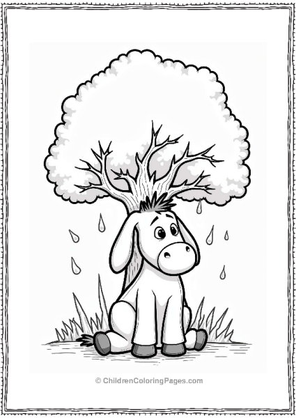 Sad Shrek Donkey Under A Tree Free PDF Printable