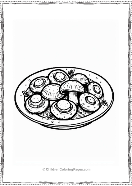 Sauteed Button Mushrooms In Spiral Pattern Free PDF Printable