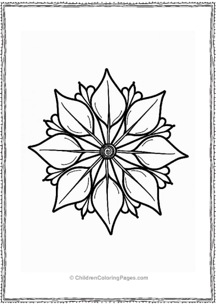 Serene Leaf Mandala Coloring Page Free PDF Printable