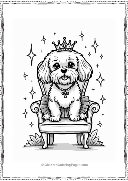 Shih Tzu In A Tutu And Tiara Free PDF Printable