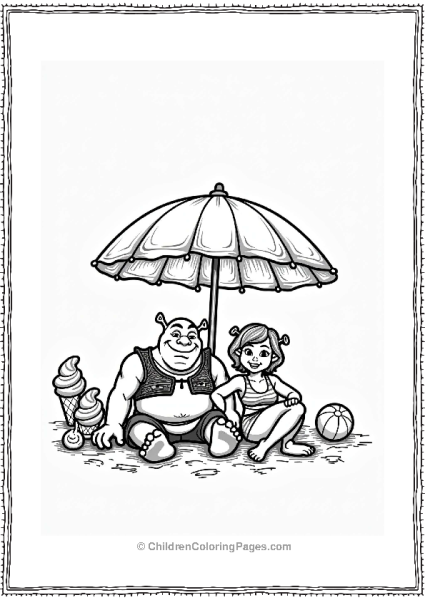 Shrek And Fiona At A Summer Festival Free PDF Printable