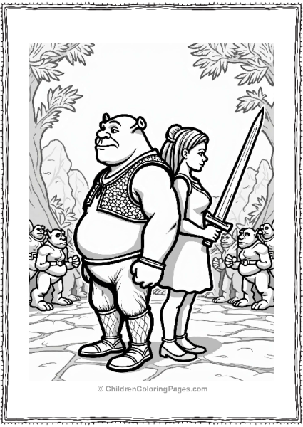 Shrek And Fiona Ready For Battle Free PDF Printable