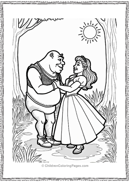 Shrek And Fionas Joyful Dance In The Swamp Free PDF Printable