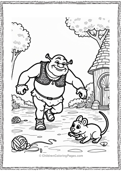 Shrek Chasing A Mouse Free PDF Printable