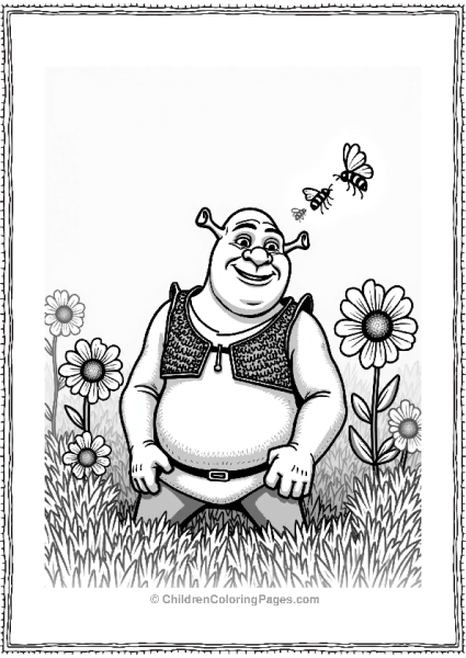 Shrek In A Flower Garden Free PDF Printable