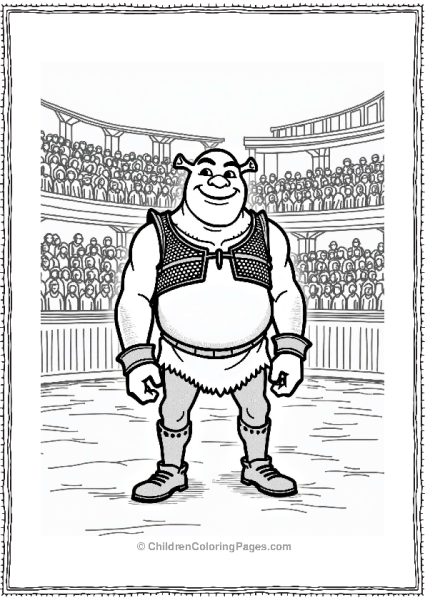 Shrek Ready For Battle In The Arena Free PDF Printable