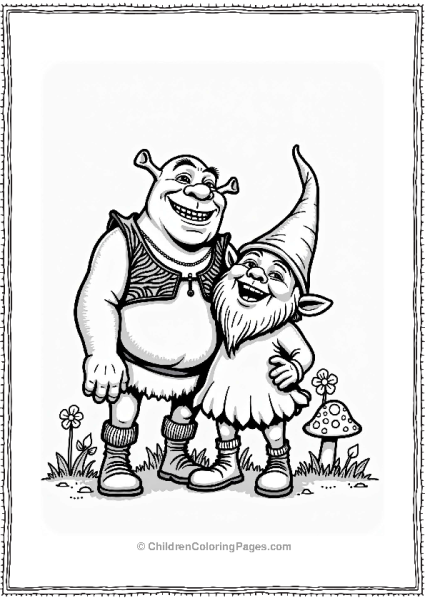 Shrek With A Jolly Gnome Free PDF Printable