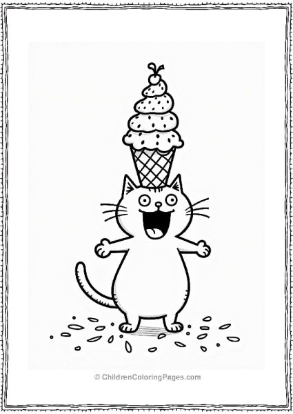 Simon’s Cat Balancing An Ice Cream Cone Free PDF Printable