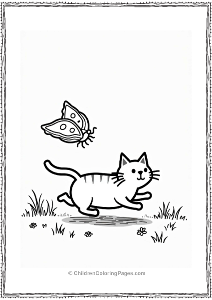 Simon’s Cat Chasing A Butterfly Free PDF Printable