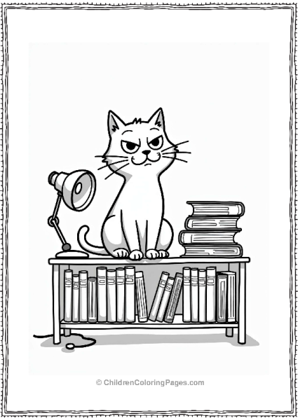 Simon’s Cat On A Bookshelf Free PDF Printable