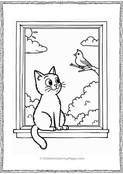 Simon’s Cat On A Window Sill Free PDF Printable