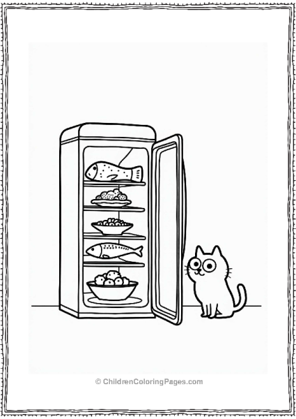 Simon’s Cat Peeking Into The Fridge Free PDF Printable