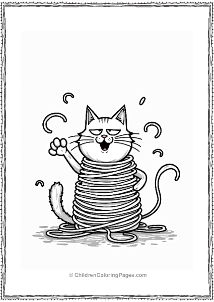 Simon’s Cat Playing With String Free PDF Printable