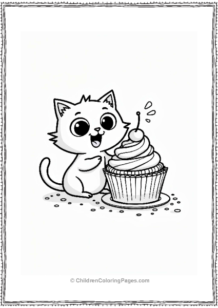 Simon’s Cat Reaching For A Cupcake 1 Free PDF Printable