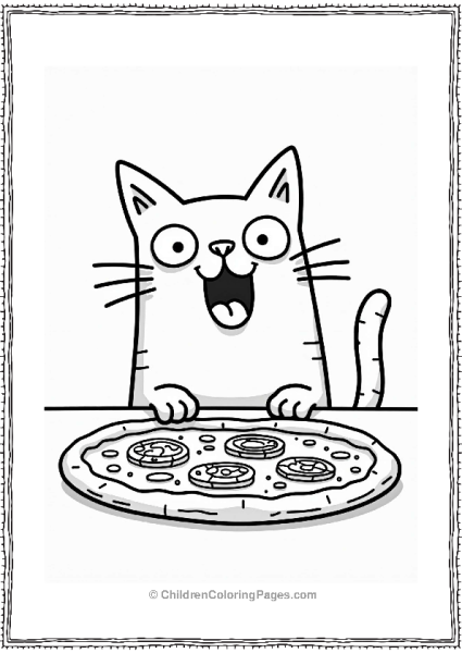 Simon’s Cat Staring At A Pizza Free PDF Printable