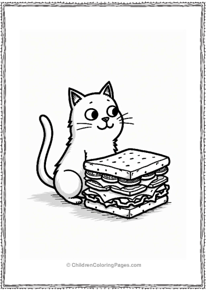 Simon’s Cat With A Giant Sandwich Free PDF Printable