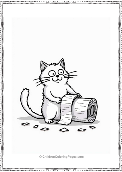 Simon’s Cat With Toilet Paper Roll Free PDF Printable