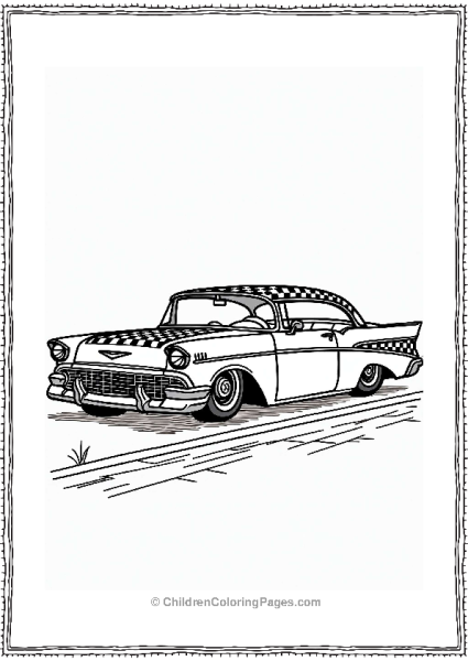 Sleek Lowrider With Checkerboard Pattern Free PDF Printable