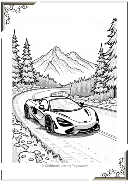 Sleek Sports Cars On A Mountain Road Free PDF Printable