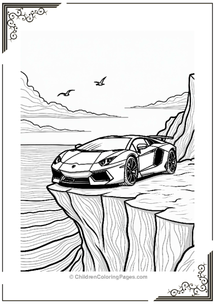 Sports Cars At Sunset Overlooking Waves Free PDF Printable