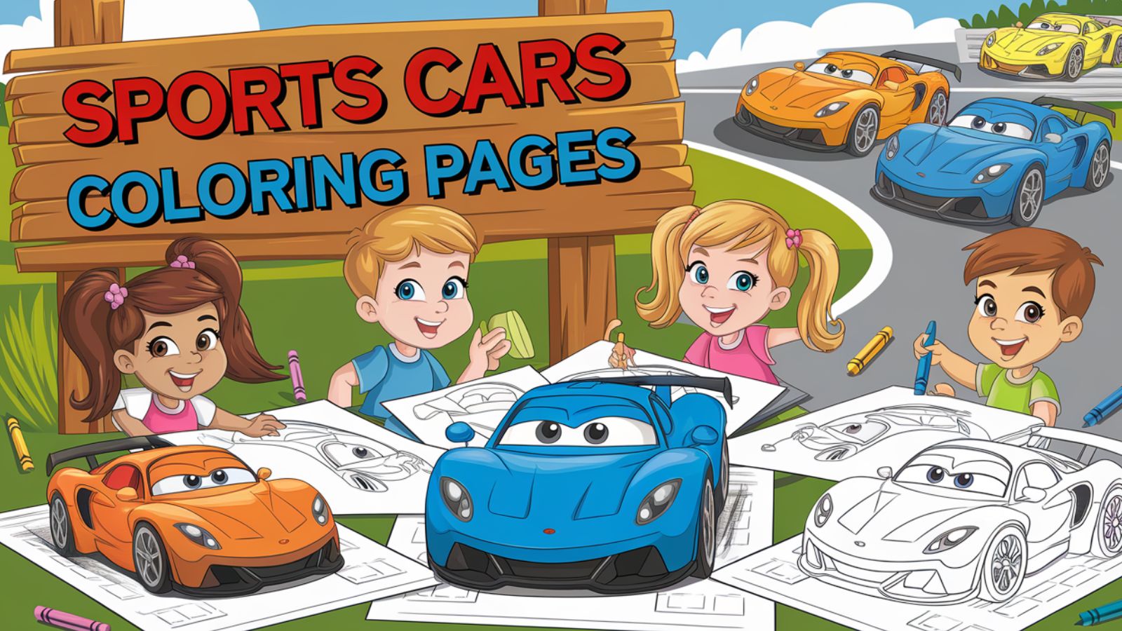 Sports Cars Coloring Pages – Free PDF Printables 🏎️💨🔧🚗