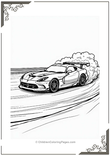 Sports Cars Drifting On A Racetrack Free PDF Printable