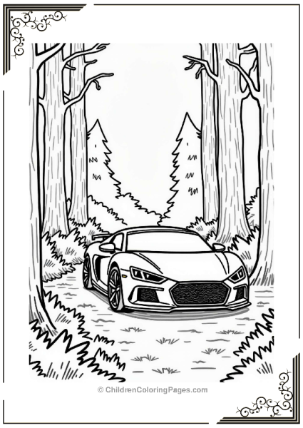 Sports Cars In The Forest Free PDF Printable