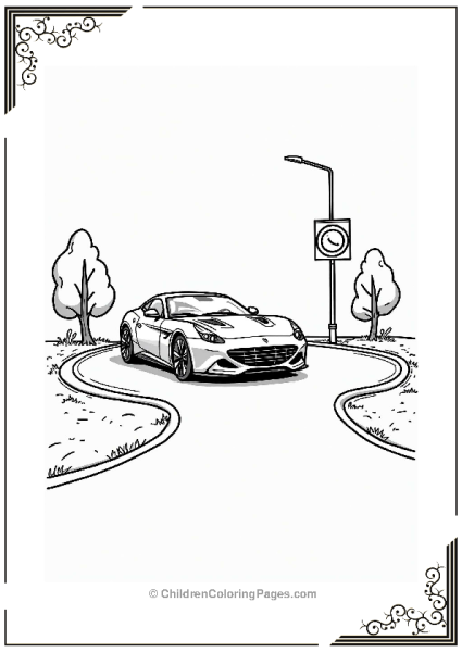 Sports Cars Looping Around A Roundabout Free PDF Printable
