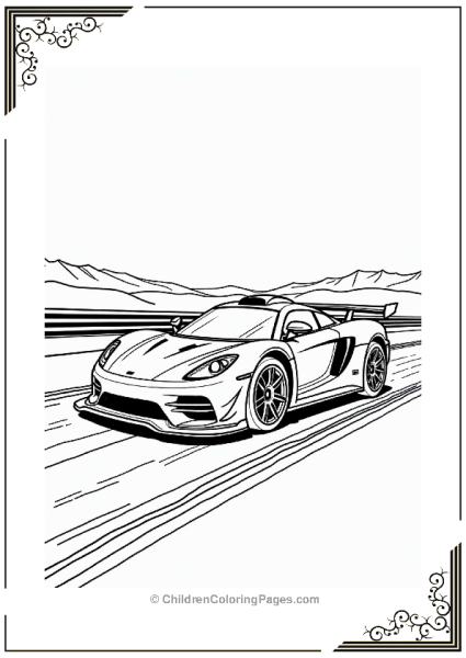 Sports Cars Racing On A Straight Track Free PDF Printable