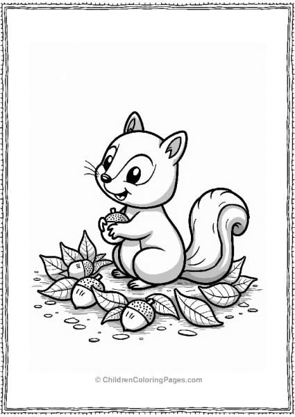 Squirrel Among Fall Leaves Free PDF Printable