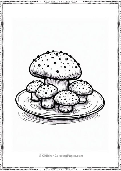 Stuffed Button Mushrooms On A Plate Free PDF Printable