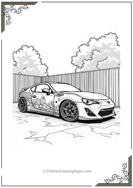 Stylish Coupe With Floral Designs Free PDF Printable