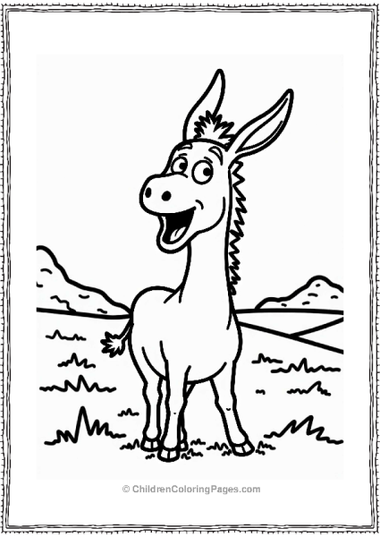 Surprised Shrek Donkey In A Field Free PDF Printable