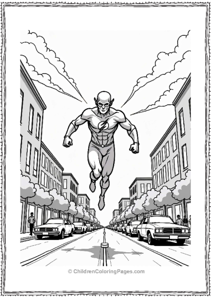 The Flash Leaping Over A City Free PDF Printable