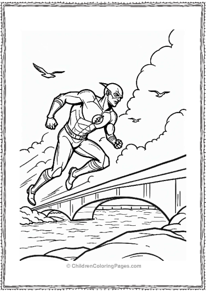 The Flash Zooming Past A Bridge Free PDF Printable