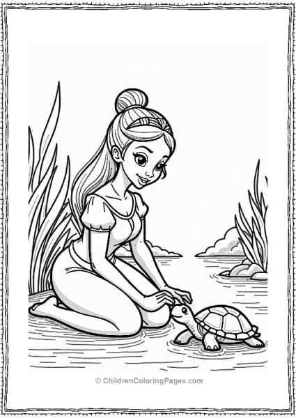 Tiana And The Turtle In The Bayou Free PDF Printable