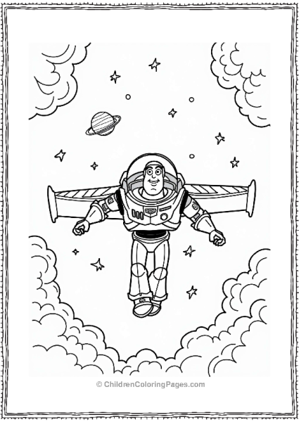 Toy Story Buzz Lightyear Soaring In A Starry Sky Free PDF Printable