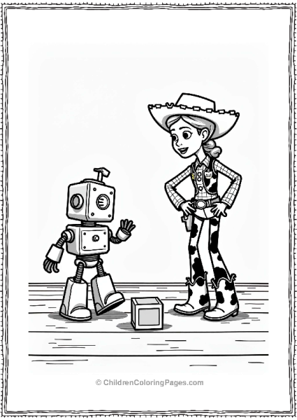 Toy Story Jessie And Robot Playing Hopscotch Free PDF Printable