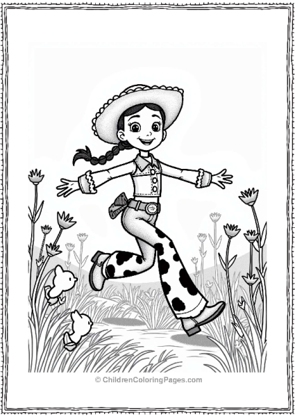 Toy Story Jessie In A Colorful Meadow Free PDF Printable
