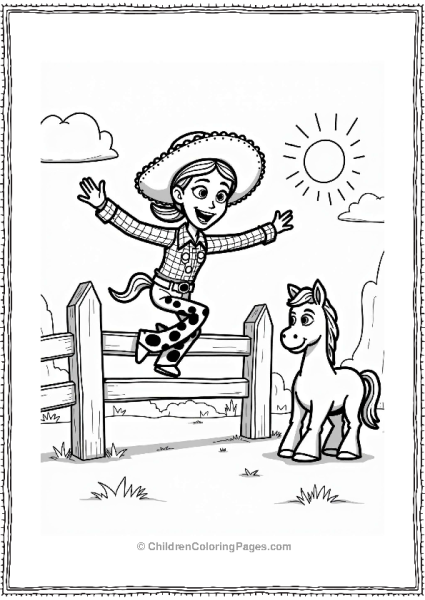 Toy Story Jessies Jumping Contest With Toy Horse Free PDF Printable