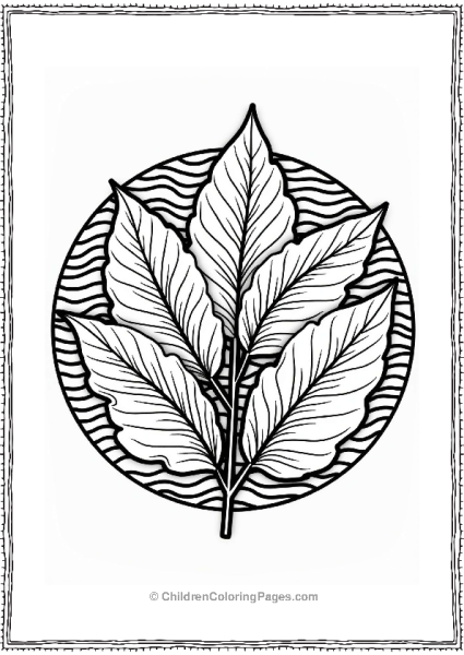 Tropical Leaf Mandala Coloring Page Free PDF Printable
