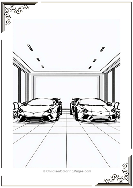 Two Sports Cars In A Showroom Free PDF Printable