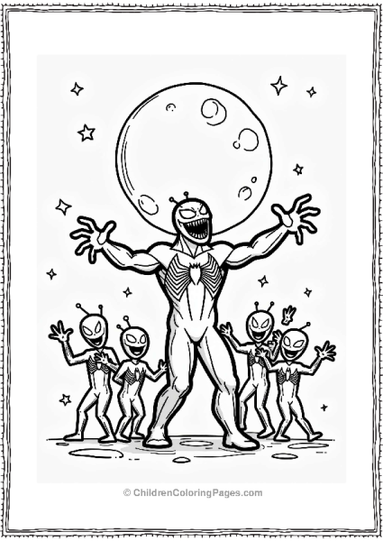Venom Dancing With Alien Friends Under The Moon Free PDF Printable