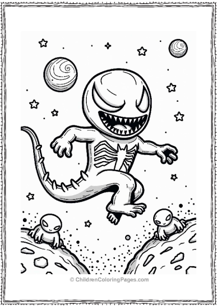 Venom Floating In Space Among Stars Free PDF Printable
