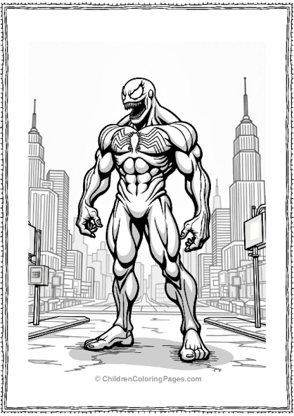 Venom In A Cityscape Free PDF Printable