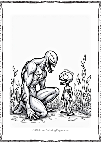 Venom Meets A Cute Alien Free PDF Printable