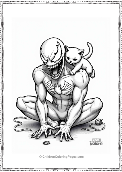 Venom Playing With A Kitten Free PDF Printable