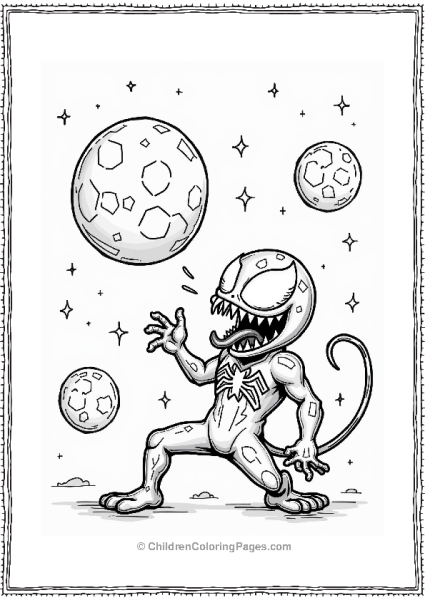 Venom Playing With Cosmic Bubbles Free PDF Printable